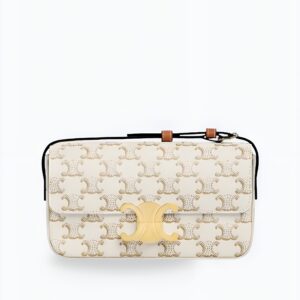 CELINE CLAUDE In Triomphe Canvas and Calfskin