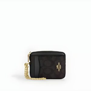 COACH Zip Card Case In Signature Canvas